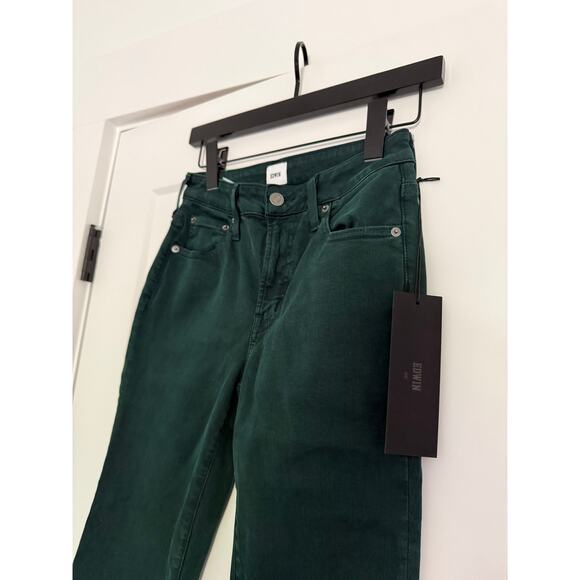 $188 New Edwin Lark Ankle Bootcut jeans - Size 25 - Dark Green - Picture 4 of 11